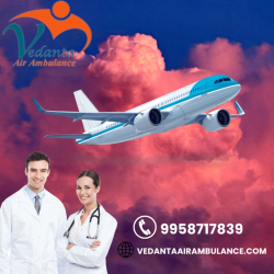 Vedanta Air Ambulance Service in Indore with intensive Care Move