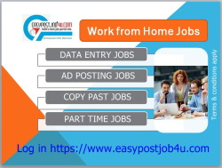 Hiring Fresher candidates for data entry jobs.  