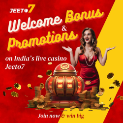 Big Welcome  bonus and promotion on india’s live casino Jeeto7 